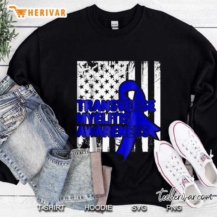 Transverse Myelitis Awareness American Flag Sweatshirt