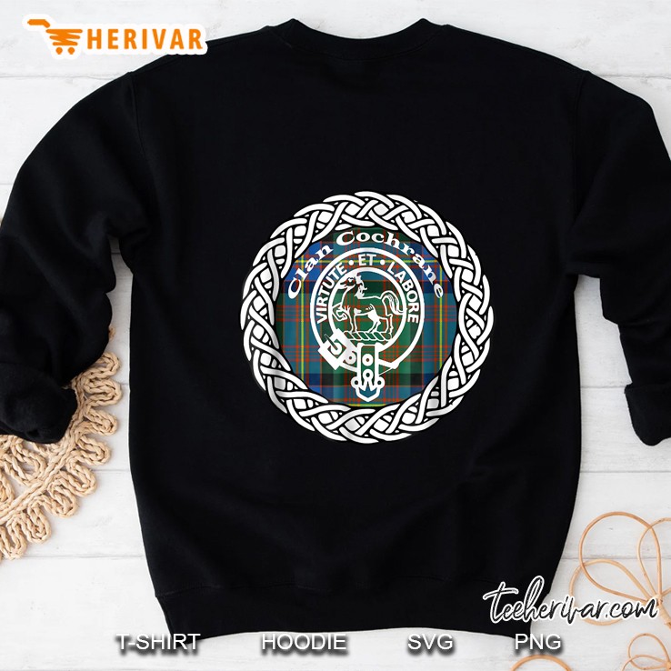 Clan Cochrane Virtute Et Labore Crest Tartan Version Sweatshirt