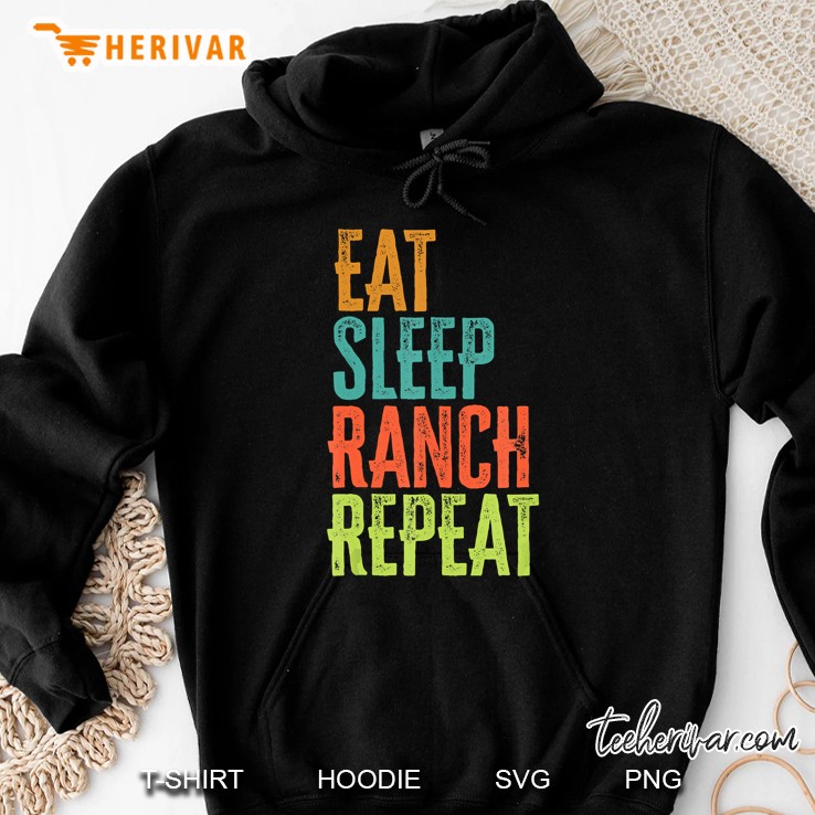 Eat Sleep Ranch Repeat Vintage Version Hoodie