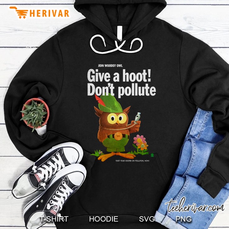 Woodsy Owl Give A Hoot 70S Distressed And Faded Hoodie