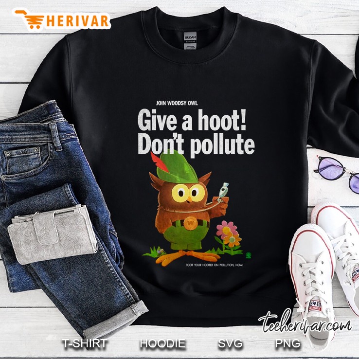 Woodsy Owl Give A Hoot 70S Distressed And Faded Sweatshirt