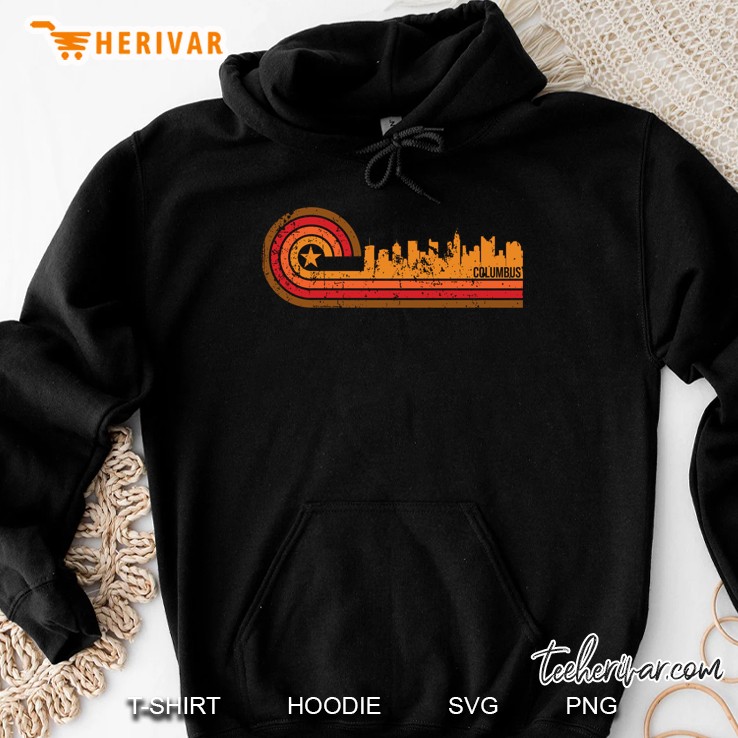 Columbus Cityscape Skyline Vintage Version Hoodie