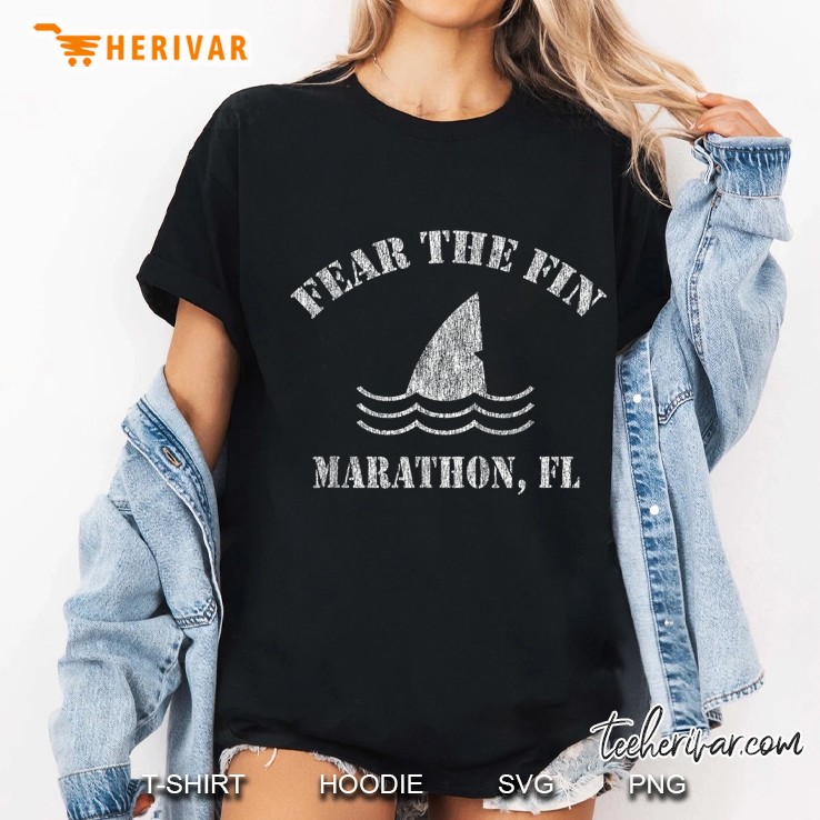 Fear The Fin Marathon Fl Shark Fin Version Ladies Tee