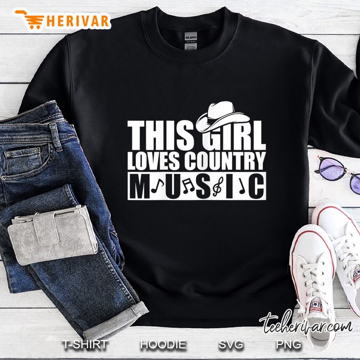 This Girl Loves Country Music Cowboy Hat Version Sweatshirt