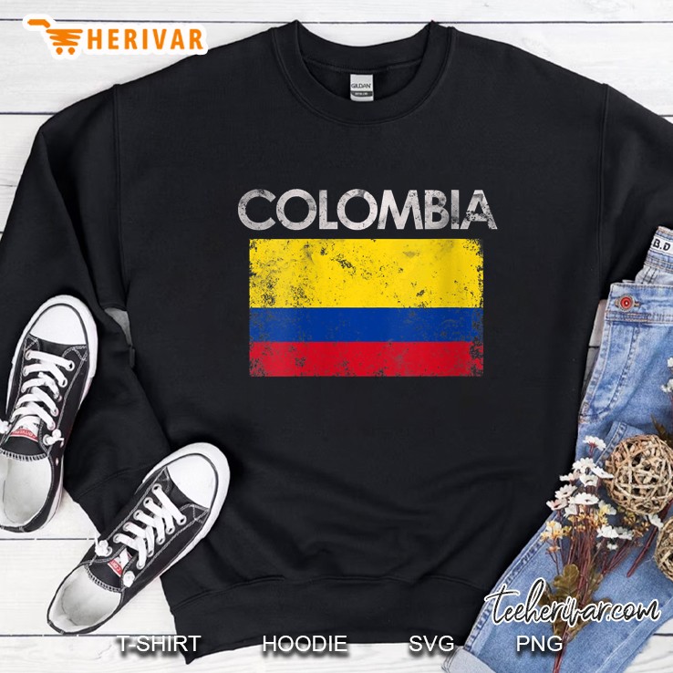 Vintage Colombia Colombian Flag Pride Sweatshirt