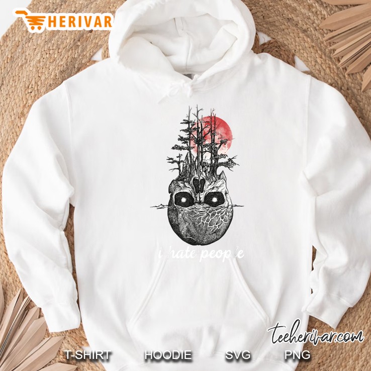 I Hate People Skull Tree Sunset Hoodie