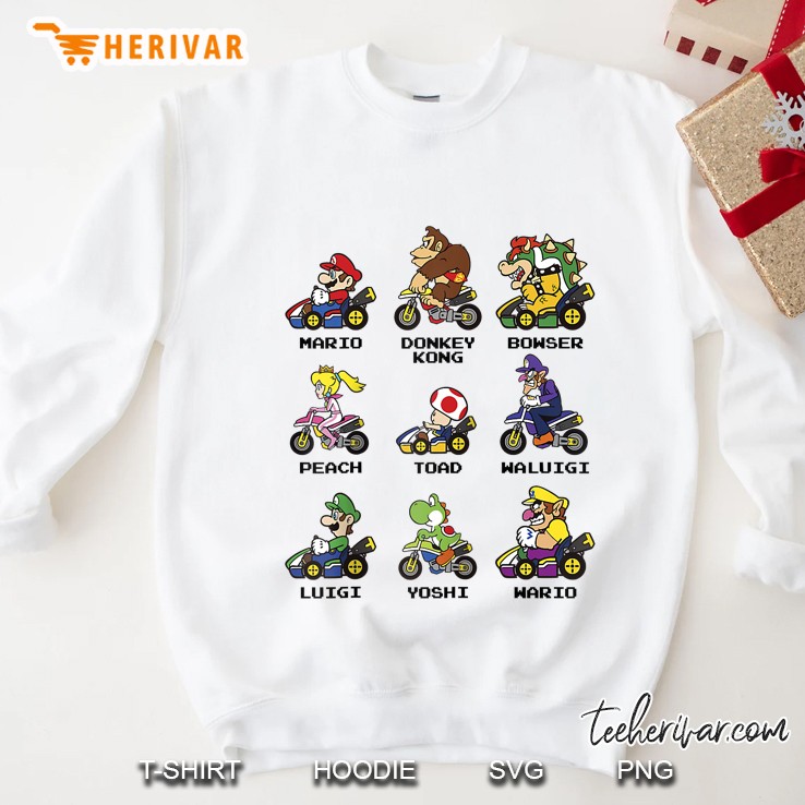Mario Kart Racers Side View Names Sweatshirt