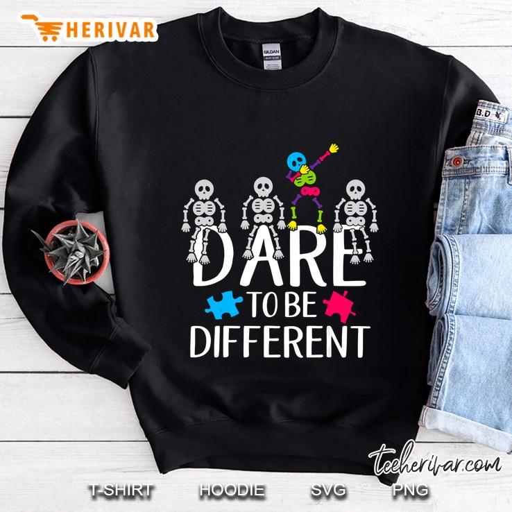 Dare To Be Different Puzzle Pieces And Skeleton Version Sweatshirt