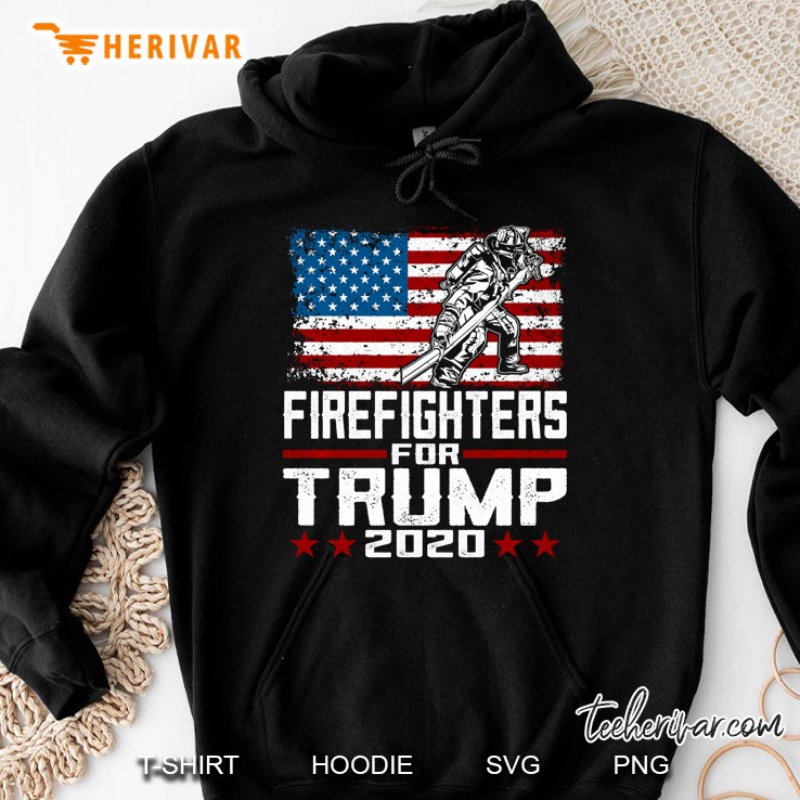 Firefighters For Trump 2020 American Flag Grunge Version Hoodie