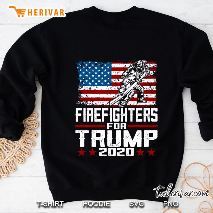 Firefighters For Trump 2020 American Flag Grunge Version Sweatshirt