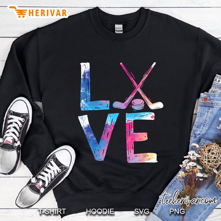 Love Watercolor Ice Hockey Version Sweatshirt