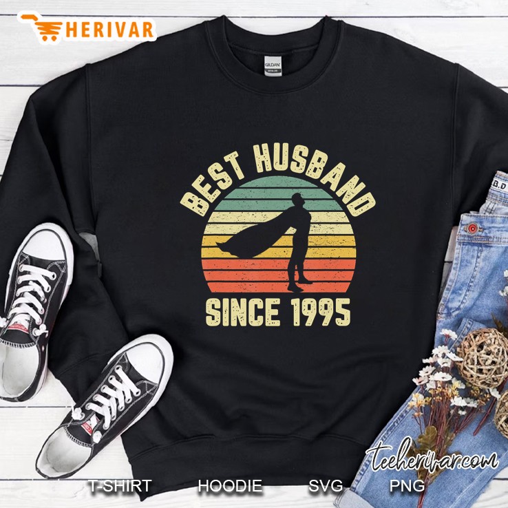 Best Husband Since 1995 Superman Silhouette Vintage Version Sweatshirt