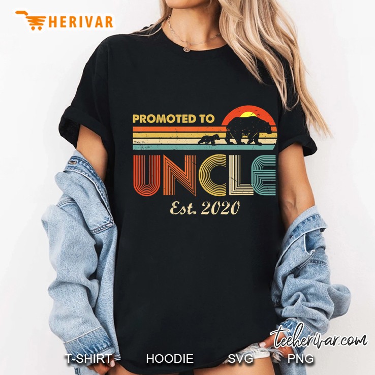 Promoted To Uncle Est 2020 Bears Silhouette Vintage Version Ladies Tee