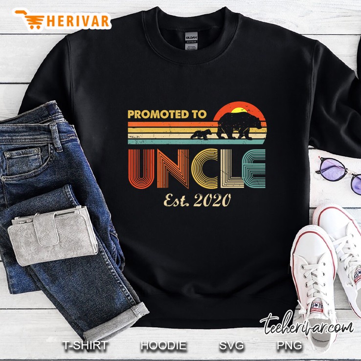 Promoted To Uncle Est 2020 Bears Silhouette Vintage Version Sweatshirt
