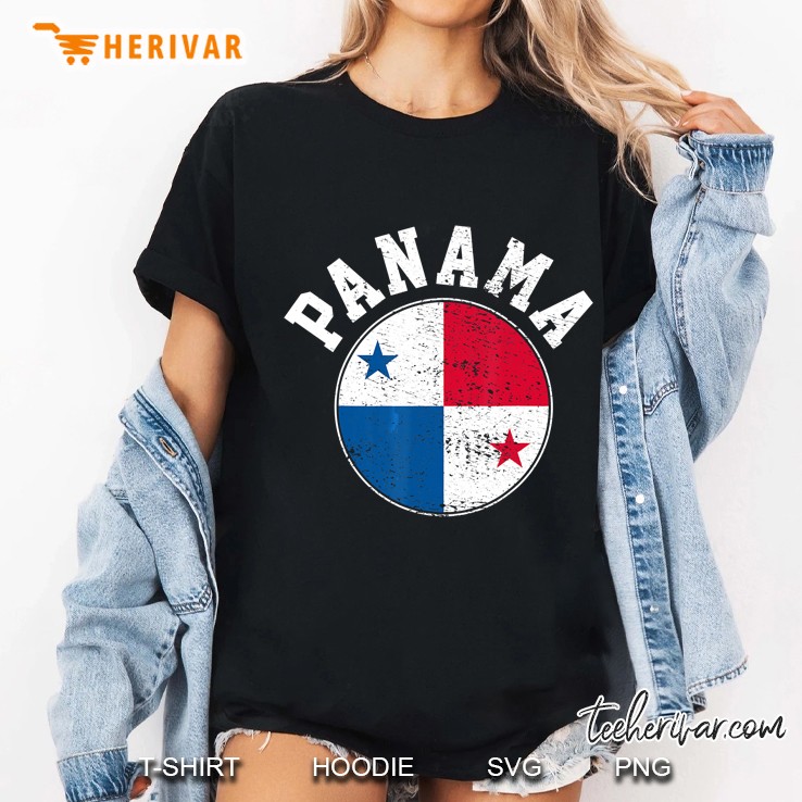 Panama Panamanian Flag Grunge Version Ladies Tee