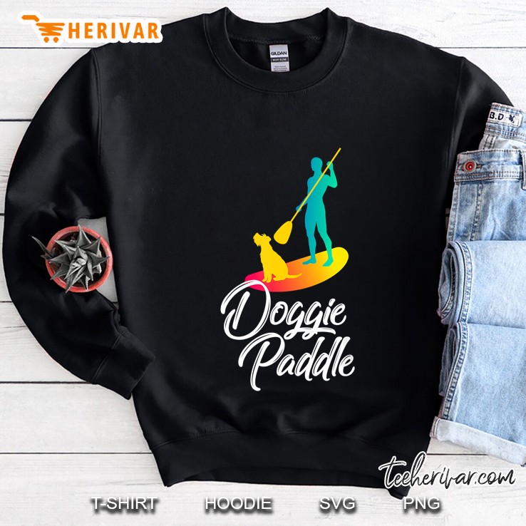 Doggie Paddle Sup Dog Standup Paddle Board Vintage Version Sweatshirt
