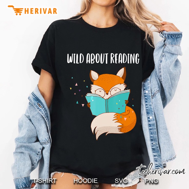Wild About Reading Fox Version Ladies Tee