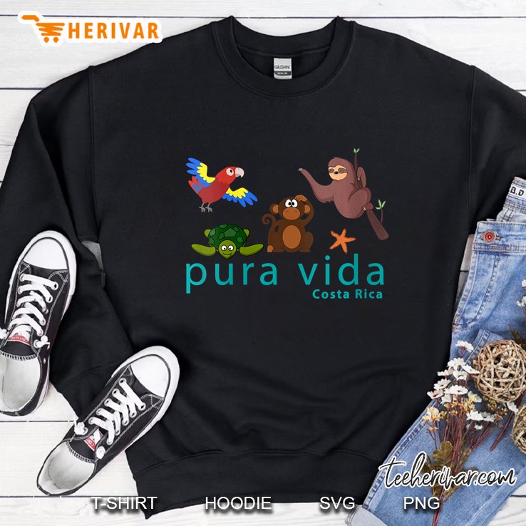 Costa Rica Pura Vida Animals Sweatshirt