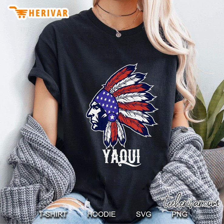 Yaqui Native American Flag Pride Headdress Ladies Tee
