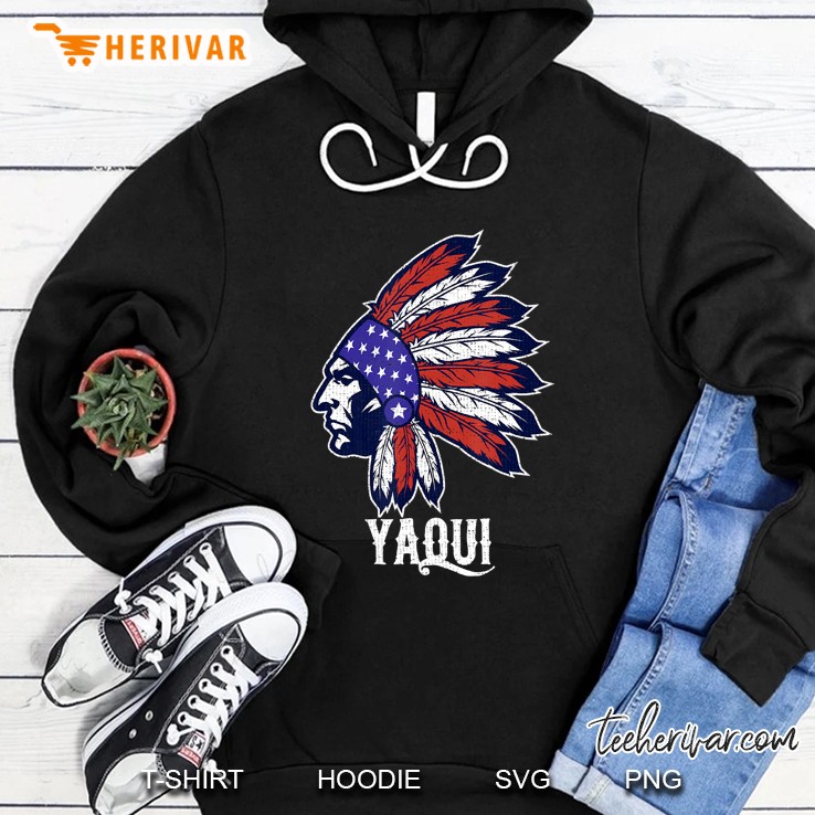 Yaqui Native American Flag Pride Headdress Hoodie