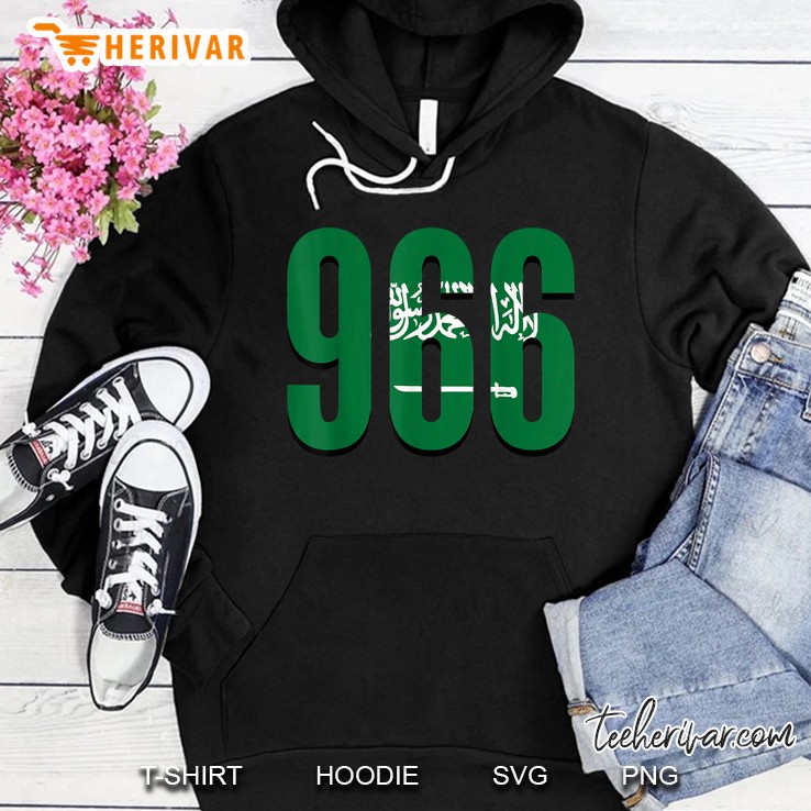 966 Area Code Saudi Arabia Flag Hoodie
