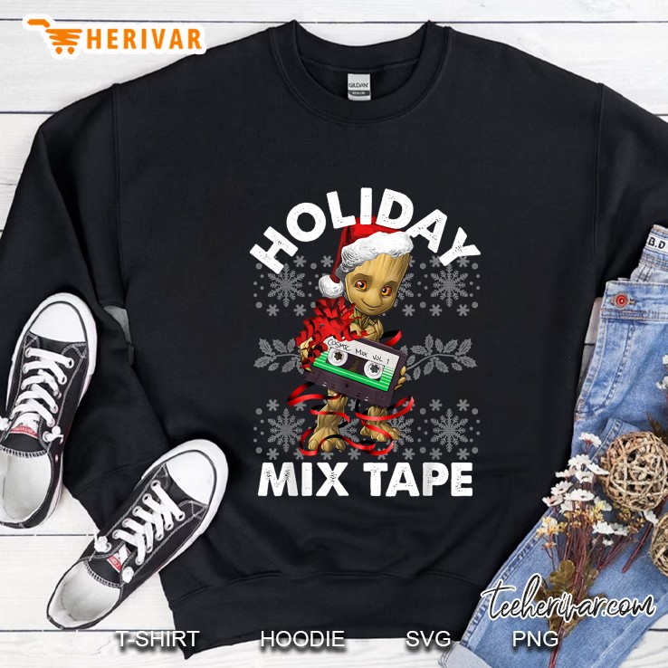 Holiday Mix Tape Marvel Guardians Of The Galaxy Groot Christmas Version Sweatshirt