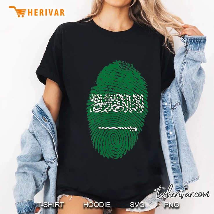 Saudi Arabia Flag Fingerprint Ladies Tee