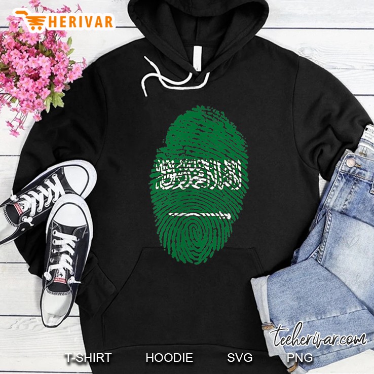 Saudi Arabia Flag Fingerprint Hoodie