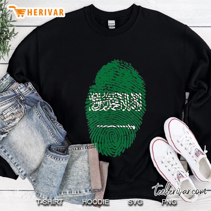 Saudi Arabia Flag Fingerprint Sweatshirt