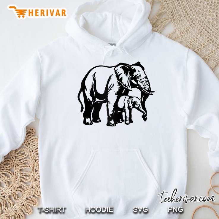 Grown And Baby Elephant Animal Lover Hoodie