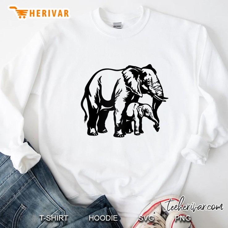 Grown And Baby Elephant Animal Lover Sweatshirt
