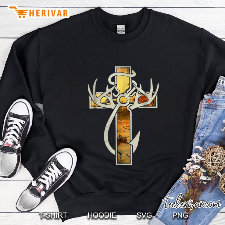 Hook Deer Horn And Cross Sweatshirt