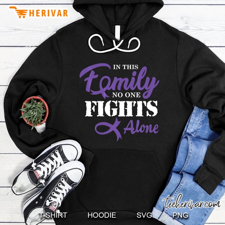 In This Family No One Fights Alone Purple Ribbon Version Hoodie
