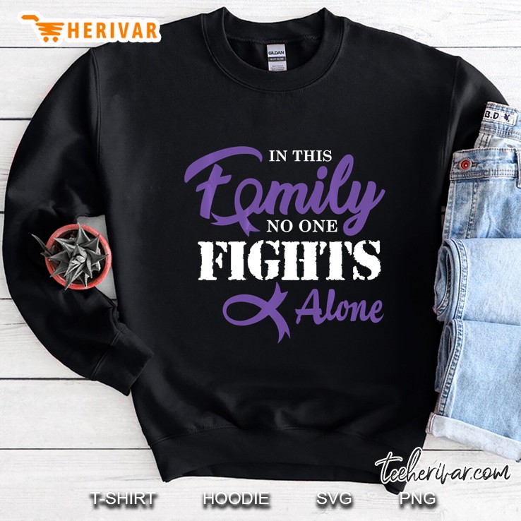 In This Family No One Fights Alone Purple Ribbon Version Sweatshirt