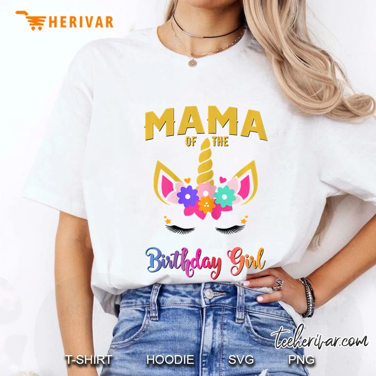 Mama Of The Birthday Girl Unicorn Ladies Tee