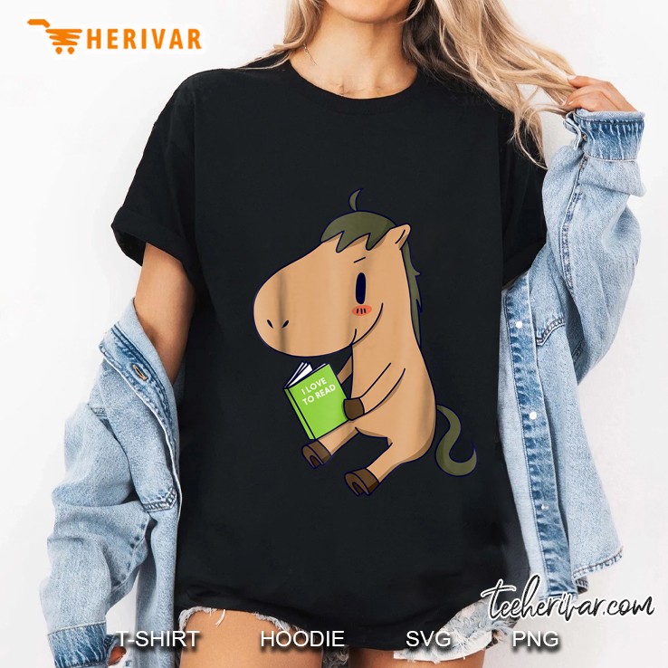 I Love To Read Funny Horse Ladies Tee