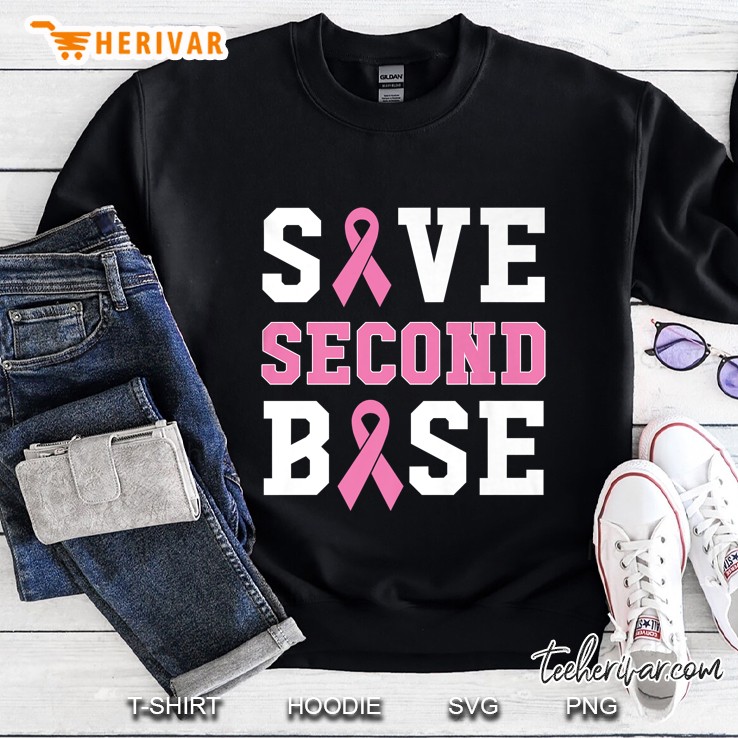Save Second Base Pink Ribbon Version Sweatshirt