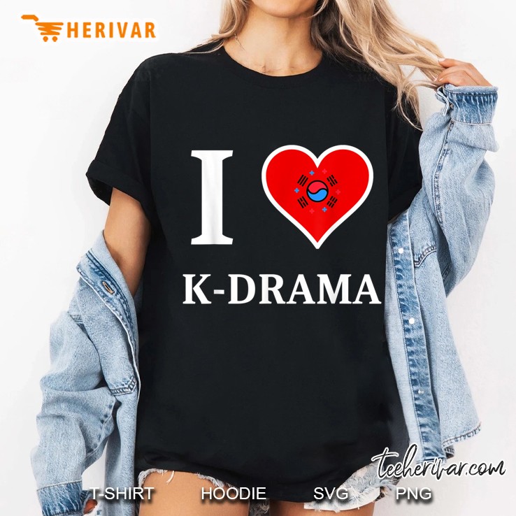 I Love K-Drama Korean Flag Heart Version Ladies Tee