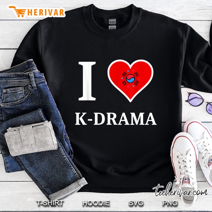 I Love K-Drama Korean Flag Heart Version Sweatshirt