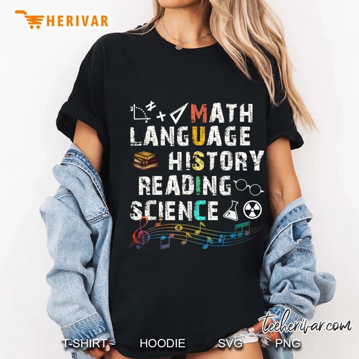 Math Language History Reading Science Ladies Tee