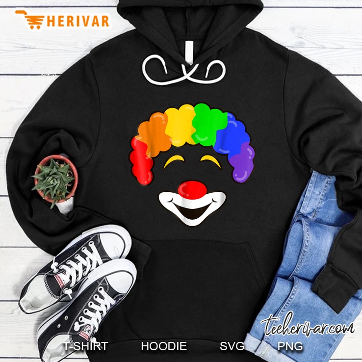 Smiling Rainbow Hair Clown Hoodie