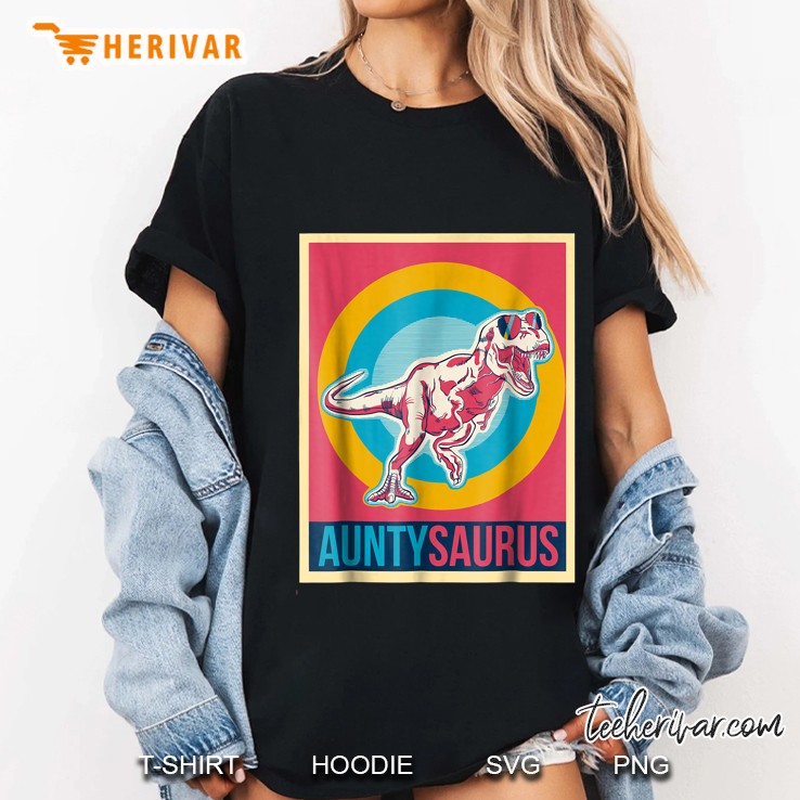 Auntysaurus Pink T Rex With Sunglasses Version Ladies Tee
