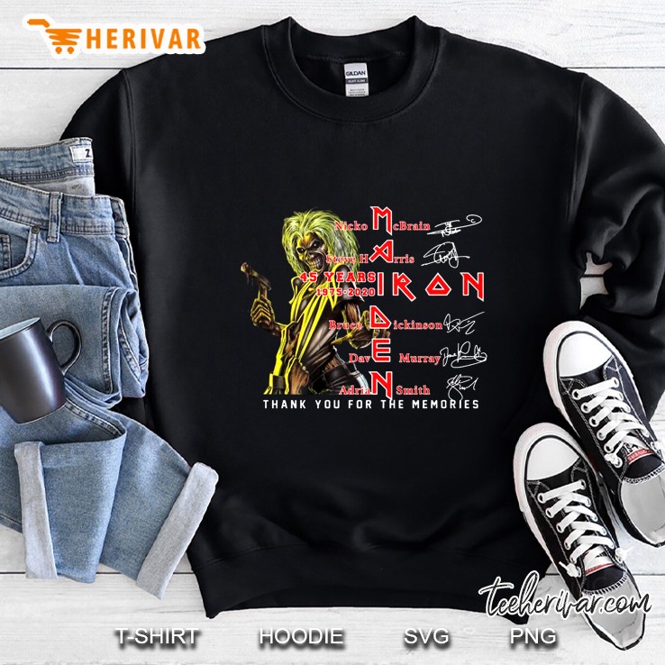 Maiden Iron Nicko Mcbrain Steve Harris 45 Years 1975-2020 Thank You For The Memories Sweatshirt