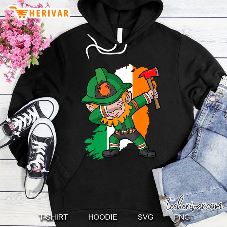 St Patricks Day Dabbing Leprechaun Firefighter Hoodie
