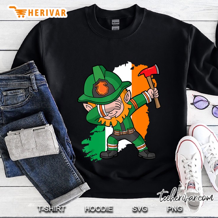St Patricks Day Dabbing Leprechaun Firefighter Sweatshirt