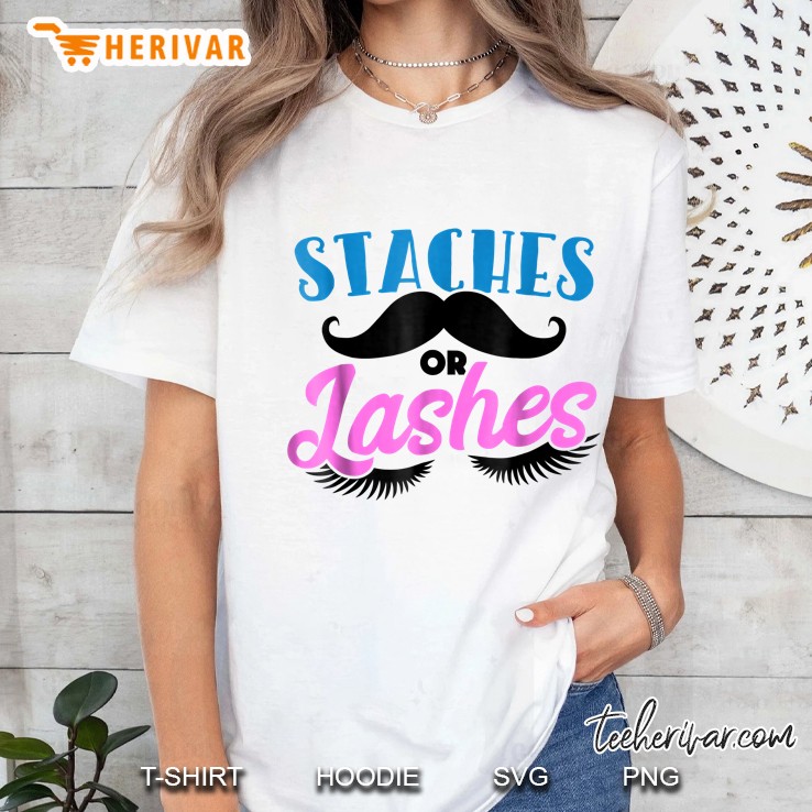 Gender Reveal Party Staches Or Lashes Ladies Tee