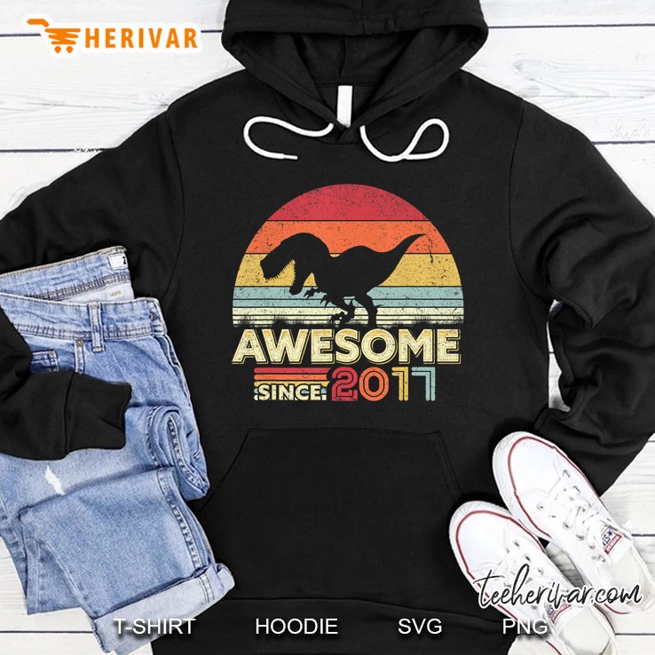 Awesome Since 2017 T Rex Vintage Hoodie