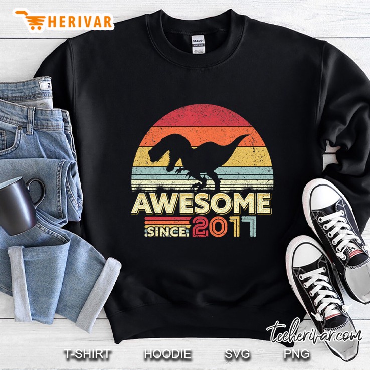 Awesome Since 2017 T Rex Vintage Sweatshirt