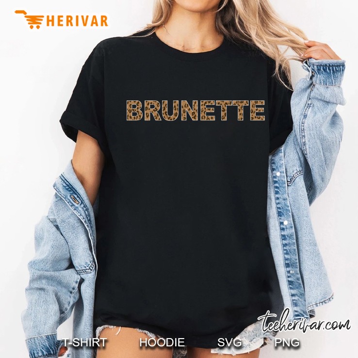 Brunette Leopard Print Bold Text Ladies Tee