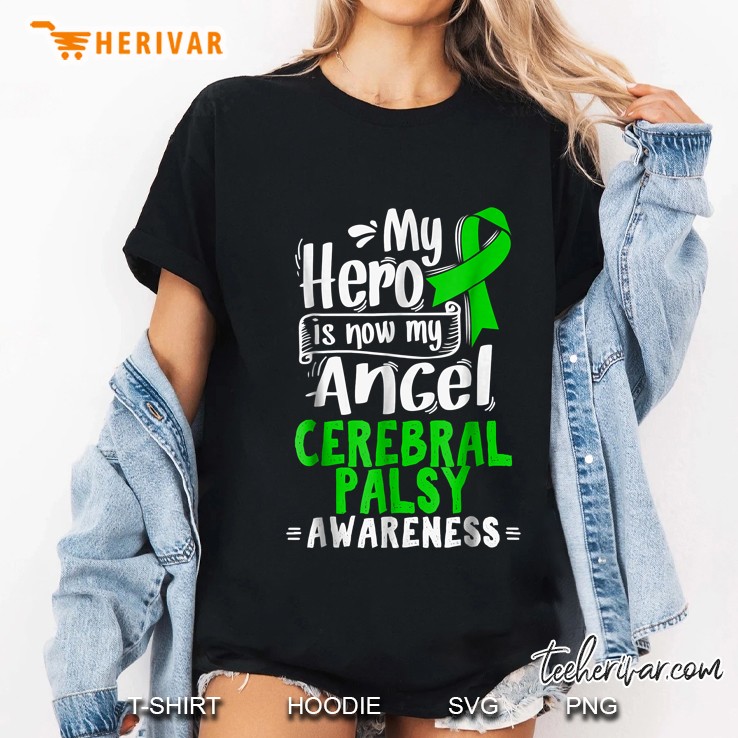 My Hero Is Now My Angel Cerebral Palsy Awareness Ladies Tee